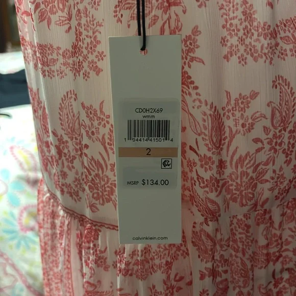 Calvin Klein red and White Midi Dress - Picture 6 of 6